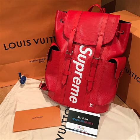 louis vuitton red bag supreme|Louis Vuitton x supreme cartera.